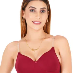 Liigne Pack Of 6 Full Coverage Lightly Padded T-shirt Bra with Transparent Strap image 3