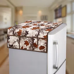 E-Retailer 7-Pcs Brown & Pink Printed Refrigerator Covers image 2
