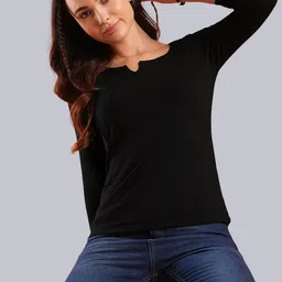 Maheshvi Women Ribbed V Neck Fitted Top-picture-24