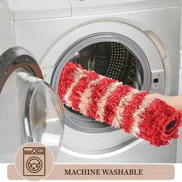 Kuber Industries Red & Cream Coloured 2 Pieces Cotton Anti Skid Mat For Bathroom image 5