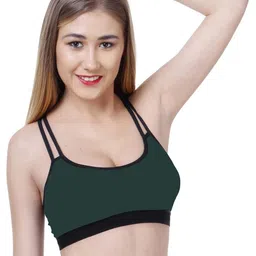 Samvar Green Cotton Non-Wired Non Padded Minimizer Bra image 2