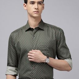 Park Avenue Slim Fit Geometric Printed Pure Cotton Formal Shirt-picture-8
