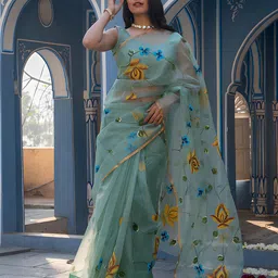 Anouk Floral Organza Saree image 2