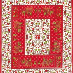 DGSM CRAFT Red & Multicoloured Ethnic Motifs 144 TC King Bedsheet with 2 Pillow Covers image 2