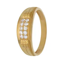 BHIMA 22K BIS Hallmark 916 Purity Yellow Gold Designer Matte Ring for Men image 5