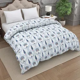 Doristyle Blue 500 GSM Checked Microfiber Double Bed Comforter image 4