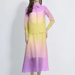 JC Collection Printed Shirt With Skirt Co-Ords-image-82