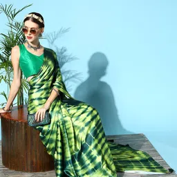 KIMISHA Tie and Dye Satin Saree image 3