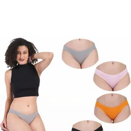 ORLIZEA Pack of 4 Women Low-Rise Cotton Blend Thongs-image-93
