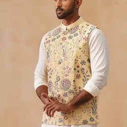 jompers Floral Print Men Waistcoat image 2