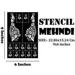 VOORKOMS Rose Design Mehndi Stencil And Bold Leaf Detailing For Hands image 3