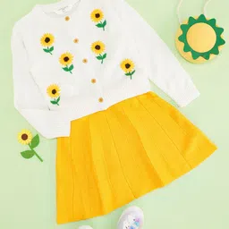 Pantaloons Junior Girls Floral Cardigan with Embroidered Detail image 1