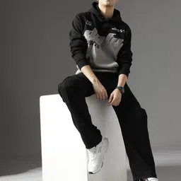 FCUK Colourblocked Hooded Knitted Sweatshirt image 2