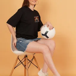 LECOWAR Women Pack Of 2 Graphic Printed Drop-Shoulder Sleeves T-shirt image 5