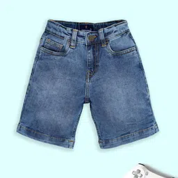 KiddoPanti Boys Regular Fit Mid-Rise Denim Shorts-picture-25