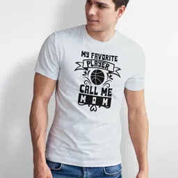 Seekbuylove Typography Printed Round Neck Short Sleeves Bio Finish Pure Cotton T-shirt image 5