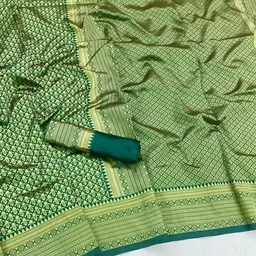 RUNAYA NX Floral Zari Pure Silk Banarasi Saree image 4