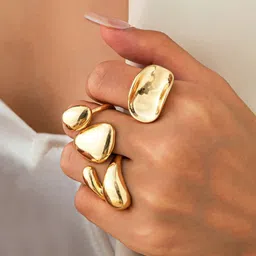 Jewels Galaxy Set Of 3 Gold-Plated Finger Rings image 5
