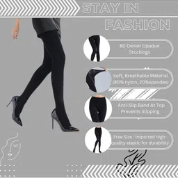 NESKA MODA Pack Of 2 High-Rise Stretchable Stockings image 4