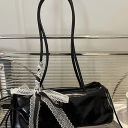 LULU & SKY Women Solid Structured Bow Detail Shoulder Bag image 5