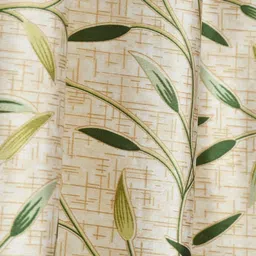 GEET CREATIONS Green & Beige Set of 3 Floral Room Darkening Door Curtain image 2