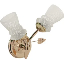 1ST TIME White & Gold-Toned Textured Metal Traditional Abstract Shaped Shaped Wall Lamp-picture-16