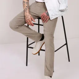 SHOWOFFFF Men Comfort Slim Fit Low-Rise Corduroy Trousers-image-24