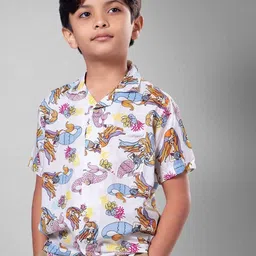 Tura Turi Boys Floral Opaque Printed Casual Shirt-picture-35