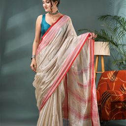 DESH BIDESH Woven Design Silk Cotton Bandhani Saree With Blouse Piece-picture-37