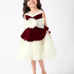 Hopscotch Girls Embellished Print Fit & Flare Bow Applique Dress-picture-39