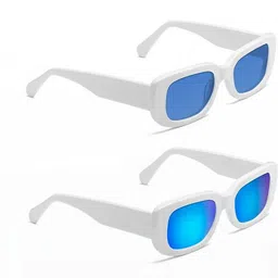 Arzonai Unisex Set of 2 UV Protected Lens Rectangle Sunglasses COMBO-2818-picture-35
