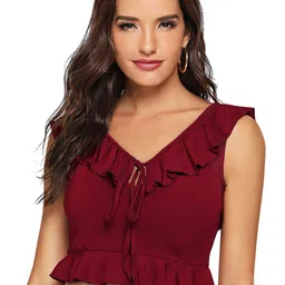 Fashion Care Solid V-Neck Sleeveless Top-image-27