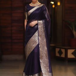 Rangtulika Ethnics Zari Organza Saree-picture-2