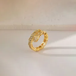 Designs & You Gold-Plated Stone-Studded Adjustable Finger Ring-picture-29