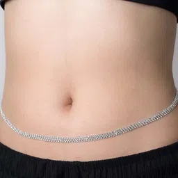 VAMA Silver-Plated Artificial Stones Studded Waist Chain Saree Accessories image 4