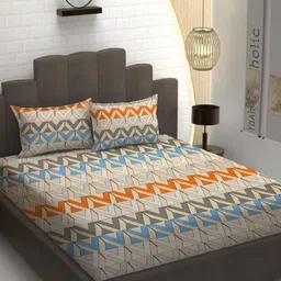 YaAkholic Multicoloured 210 TC Queen Bedsheet with 2 Pillow Covers-picture-23