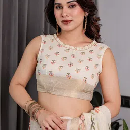 MAHARANI COUTURE Floral Pure Cotton Kanjeevaram Saree image 4