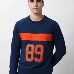 Peter England Casuals Men Alphanumeric Printed Pullover Sweatshirt-image-36