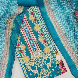 Peachmode Printed Viscose Rayon Unstitched Dress Material image 3