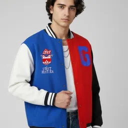 glitchez Men Colourblocked Bomber Jacket-image-3