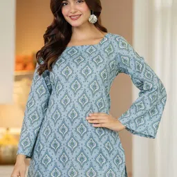 BAESD Print Bell Sleeve Ethnic Cotton Top image 2