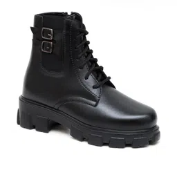 DIFEET Women Solid Lace Up Ankle Boots-picture-12