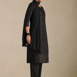 Soch Geometric Embroidered Sequinned Straight Kurta With Trousers & Dupatta image 3