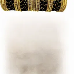 LLL FASHION Black Glass Artificial Stones & Beads Bangle-picture-50