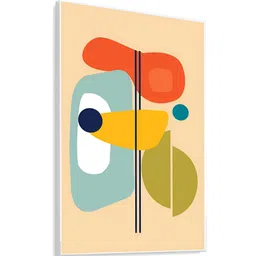 nestroots Beige & Teal 1 Piece Canvas Abstract Wall Paintings image 4
