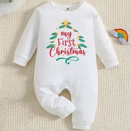 YK Infants My First Christmas Printed Cotton Rompers-picture-22