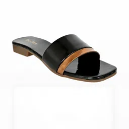 Cozy Wear Women Black Open Toe Flats image 3