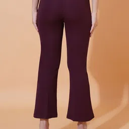 SZN Women Flared Non Iron High-Rise Bootcut Trousers image 5