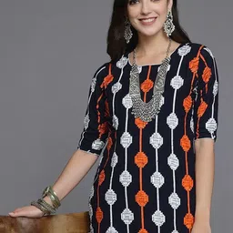 SZN Women Ethnic Motifs Printed Crepe Kurta image 4