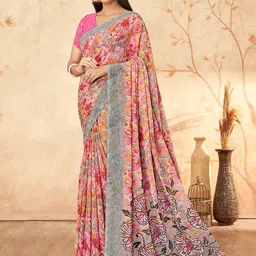 Mitera Floral Poly Georgette Saree-picture-15
